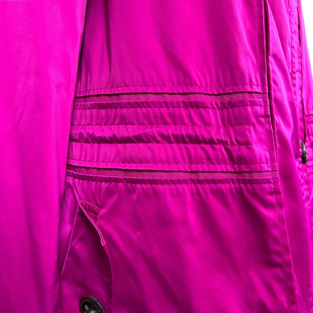Escada Windbreaker Jacket Size 10 Convertible Collar Lightweight Rain Coat Pink - Picture 12 of 16